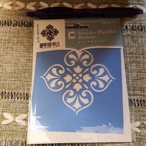 Blue Stencil with White Design